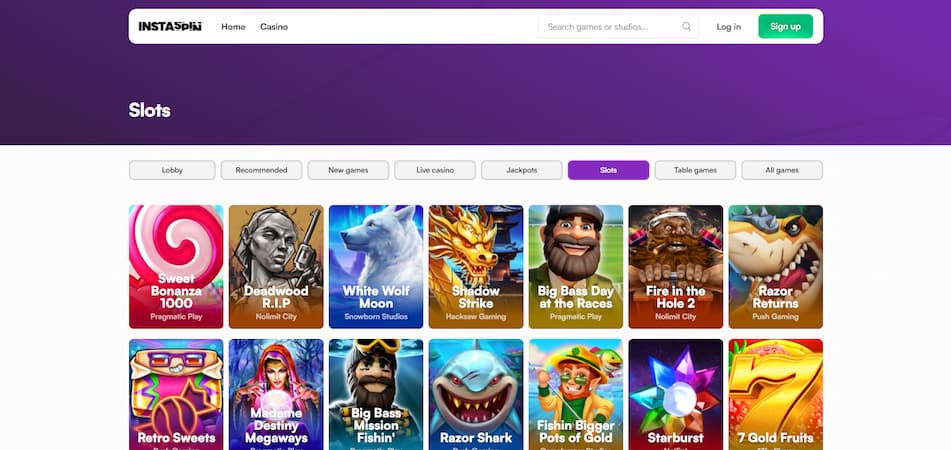 Slots at Instaspin Casino